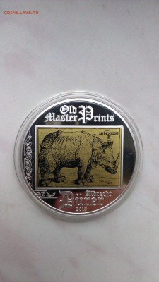 Острова Кука 5 долларов 2013 год Гравюра Носорога А.Дюрер - IMAG1184_BURST002
