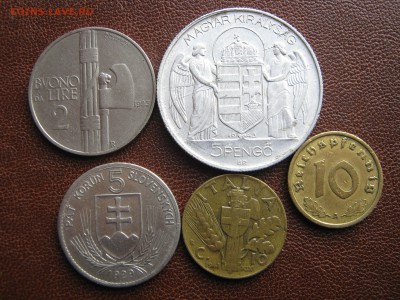 Италия, Словакия, Германия, Венгрия. 5 монет 1923-1943 гг. - Изображение 192
