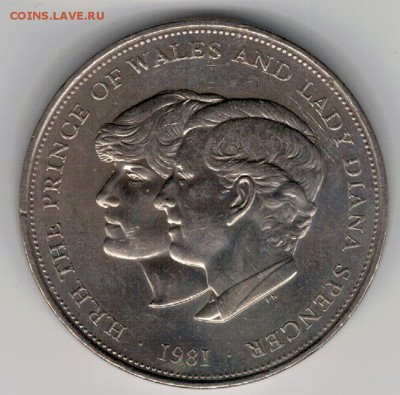 Великобритания крона 1981 Чарлз и Диана 13.10 в 22.00 (9411) - 4-вел81а