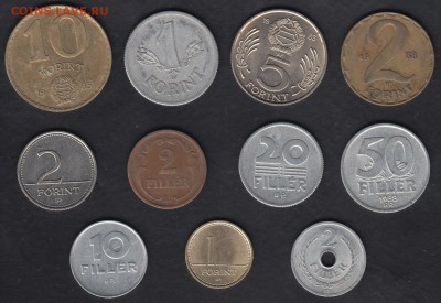 Венгрия 2 филлера - 10 форинтов 11 монет до 08.10.2014 22-00 - Венгрия а