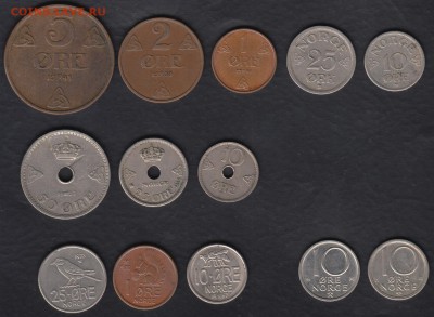 Норвегия 1 - 50 эре 13 монет до 11.10.2014 22-00 - Норвегия 13 монет а
