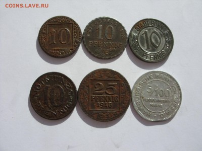 Нотгельды Германия. 6 штук без повторов. 1918-1923. - Аук нотгельды - 1.JPG