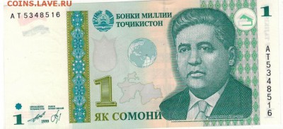 ТАДЖИКИСТАН СОМОНИ 1999 ДО 16.10.14 В 22.00МСК (9326) - 1-1тад1