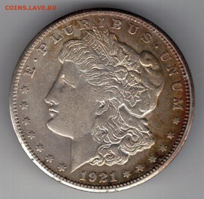 Ag США МОРГАН-ДОЛЛАР 1921S ДО 16.10.14 В 22Ч (А101) - 5-сша1921
