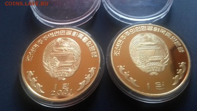 Корея 1вон Феи 40мм латунь ПРУФ 2шт. - 20141012_123854