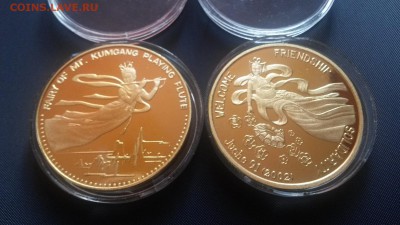 Корея 1вон Феи 40мм латунь ПРУФ 2шт. - 20141012_123827