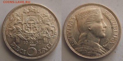 5 лат 1931 Латвия Серебро до 17.10 - 23c39e714895fd9719bf163647ca925fe