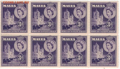Блок марок Мальты 3 пенса 1954 до 20.10.14 в 22.00мск (А14) - 2-мал-бл