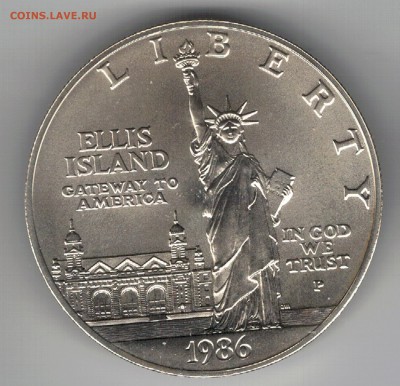 Ag США 1$ 1986Р СТАТУЯ СВОБОДЫ ДО 23.10.14 В 22.00МСК (9945) - 5-сша86