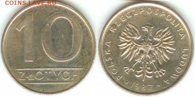 Польша 10 злотых 1987, до 21.00 мск 24.10.14 - Польша 10 злотых 1987