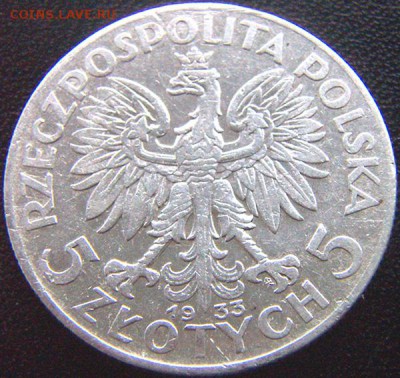 Польша_5 злотых 1933. Серебро; до 18.10_22.02мск - 8804