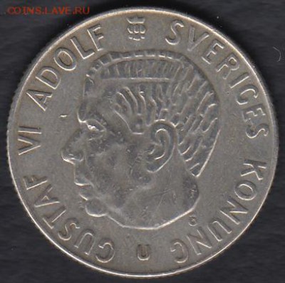 Швеция 1 крона 1967 Ag (400) до 20.10.2014 22-00 - Швеция 1 крона 1967 1р