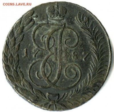 5 копеек 1787г ТМ - 5 копеек 1787 ТМ - вензель