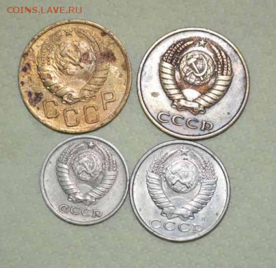 3 коп 1946, 1983г. 10 коп 1977г., 15коп. 1991г. с рубля - 3 коп. 1946, 1983г., 10 коп. 1977г., 15коп. 1991г.1.JPG