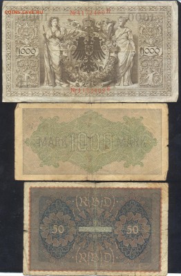 Старая Германия 6 бон. Империя, Веймар.  22.10.14 г. 22-00 М - 2222