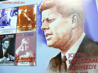 БОЛЬШОЙ Блок 6 Марок Кеннеди-4. Сан-Винсет 8.4 доллара - P1970964.JPG
