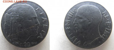 Брак. Италия 20 чентизимо 1941. до 24.10. в 22°°. - италия 2 (2)