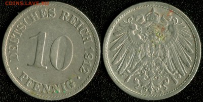 Германия (Империя) 10 пфеннигов 1912A до 22:00мск 24.10.14 - Германия 10 пфеннигов 1912