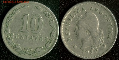 Аргентина 10 сентаво 1937 до 22:00мск 24.10.14 - Аргентина 10 сентаво 1937