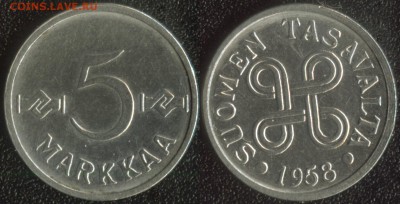 Финляндия 5 марка 1958 до 22:00мск 24.10.14 - Финляндия 5 марка 1958 (1)