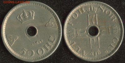 Норвегия 50 оре 1947 до 22:00мск 24.10.14 - Норвегия 50 оре 1947