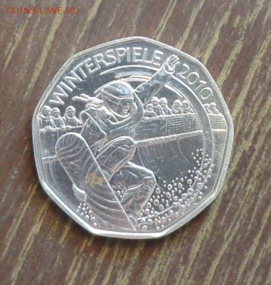 АВСТРИЯ - 5 евро ОИ-2010 СНОУБОРДИСТ, до 28.10, 22.00 - Австрия 5 евро ОИ-2010 Сноуборд