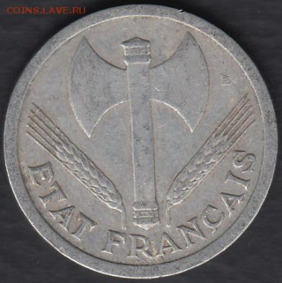 Франция 2 франка 1943 до 24.10.2014 22-00 - Франция 2 франка 1943 р