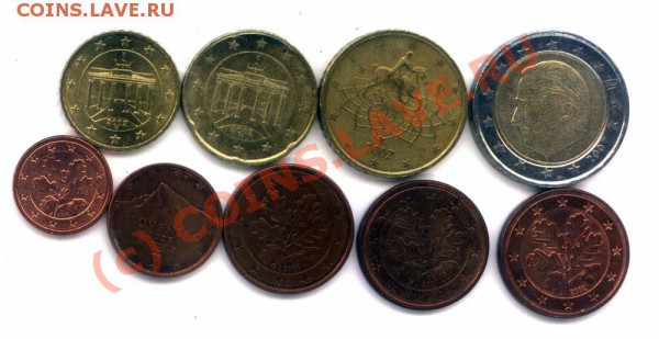 L3 Набор евромонет 9 шт. до 28.04 в 22.00 - L3 eur-1