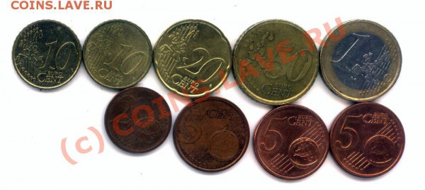 L4 Набор евромонет 9 шт. до 28.04 в 22.00 - L4 eur-2