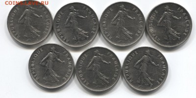 Франция 5 франков 1971-73г ,7шт 26.10.14 22-00 - 5 франков 1 002