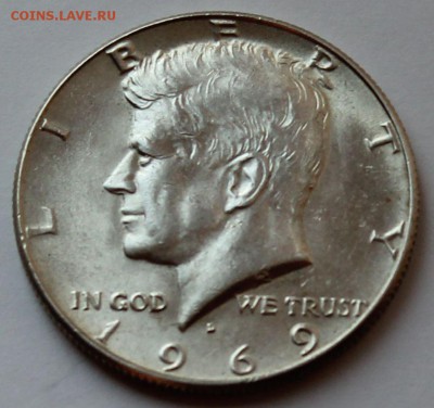США 50 центов 1969. Серебро. - 4
