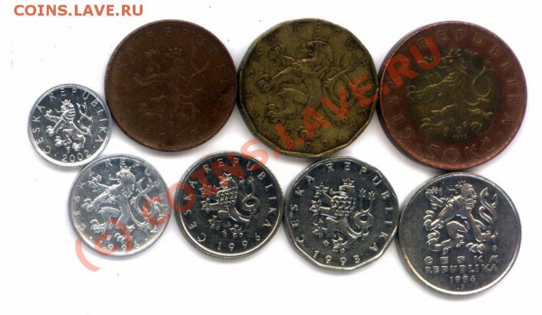 L8 Набор монет Чехии 8 шт. до 28.04 в 22.00 - L8 Czech - 2