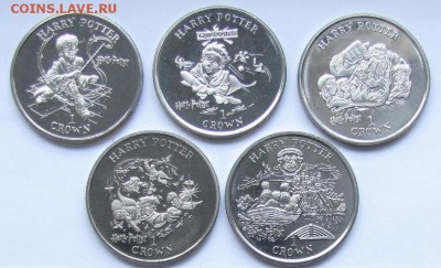 ОСТРОВ МЭН Кроны 2001 г. Гарри Поттер 5 монет АНЦ - Isle of Man Crown 2001 Potter-set.JPG