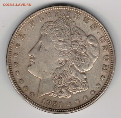 Ag США МОРГАН-ДОЛЛАР 1921 ДО 30.10.14 В 22Ч (А174) - 5-сша1д21
