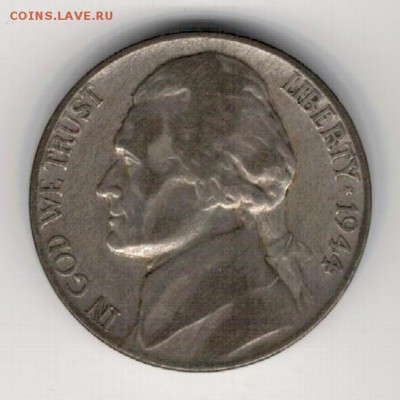 Ag США 5 ЦЕНТОВ 1944Р ДО 30.10.14 В 22.00МСК (А191) - 5-сша5ц44П