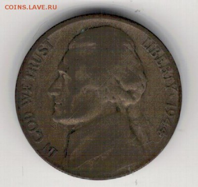 Ag США 5 ЦЕНТОВ 1944S ДО 30.10.14 В 22.00МСК (А191) - 5-сша5ц44С