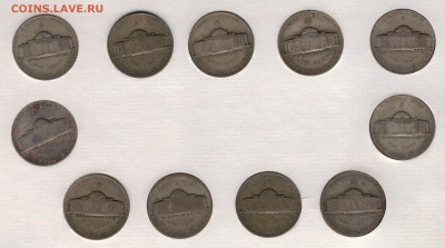 Ag США 5 ЦЕНТОВ 1942-45 (11ШТ) ДО 30.10.14 В 22.00МСК (А191) - 5-сша5ц1