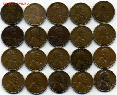 Погодовка одноцентовиков США 1940 - 58 гг. 20 шт - img257