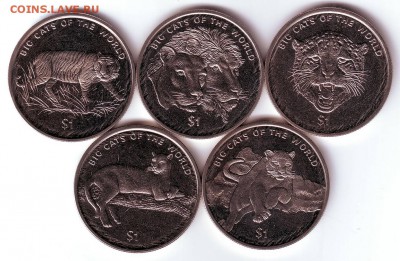 Сьерра Леоне набор 5 монет животные, Фикс - сьера леоне 2001