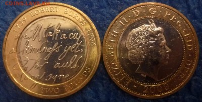 ДК Иностранные,Биметалл,Спорт,Канада,Корабли,Война 25 р - Великобритания 2 фунта 2009 Бернс.JPG