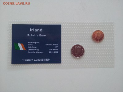HV-10-13 Набор монет Ирландия в запайке UNC - 20141023_142503