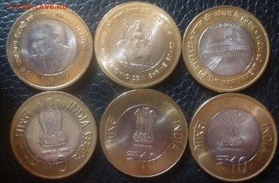 ДК Иностранные,Биметалл,Спорт,Канада,Корабли,Война 25 р - Индия набор 10 рупий (Скидочный).JPG