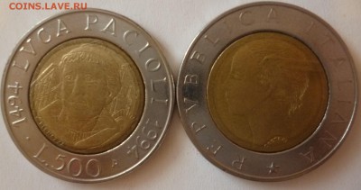 ДК Иностранные,Биметалл,Спорт,Канада,Корабли,Война 25 р - Италия 500 лир Пакиоли.JPG