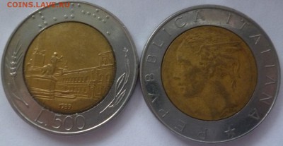ДК Иностранные,Биметалл,Спорт,Канада,Корабли,Война 25 р - Италия 500 лир годовая.JPG