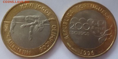 ДК Иностранные,Биметалл,Спорт,Канада,Корабли,Война 25 р - Португалия 200 эскудо Олимпиада  Атланта.JPG
