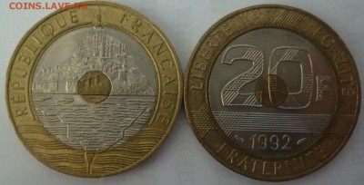 ДК Иностранные,Биметалл,Спорт,Канада,Корабли,Война 25 р - Франция 20 франков Замок.JPG