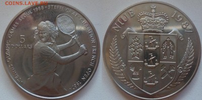 ДК Иностранные,Биметалл,Спорт,Канада,Корабли,Война 25 р - НИУЭ 5 доллар Теннис 1987.JPG