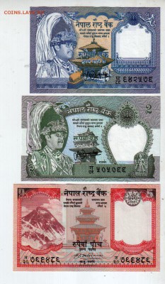 Непал, 1+5+10 рупий, UNC, до 30.10 @ 22:00 - banknote_1934