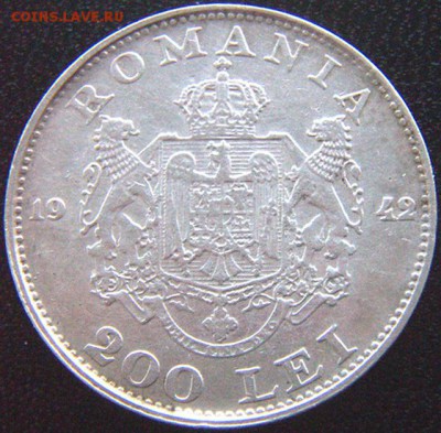 Румыния_200 леев 1942. Серебро; до 27.10_22.00мск - 8876