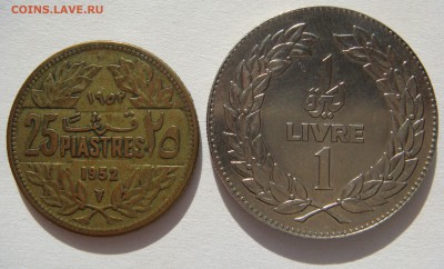 ЛИВАН. 25 пиастров-1952 и 1 фунт-1980, до 29.10 в 22.00 - 01.JPG